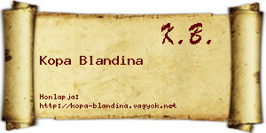 Kopa Blandina névjegykártya